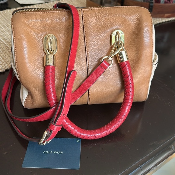 Cole Haan Handbags - GORGEOUS COLE HAAN HANDBAG IN 100% LEATHER color block  BROWN/BEIGE/RED